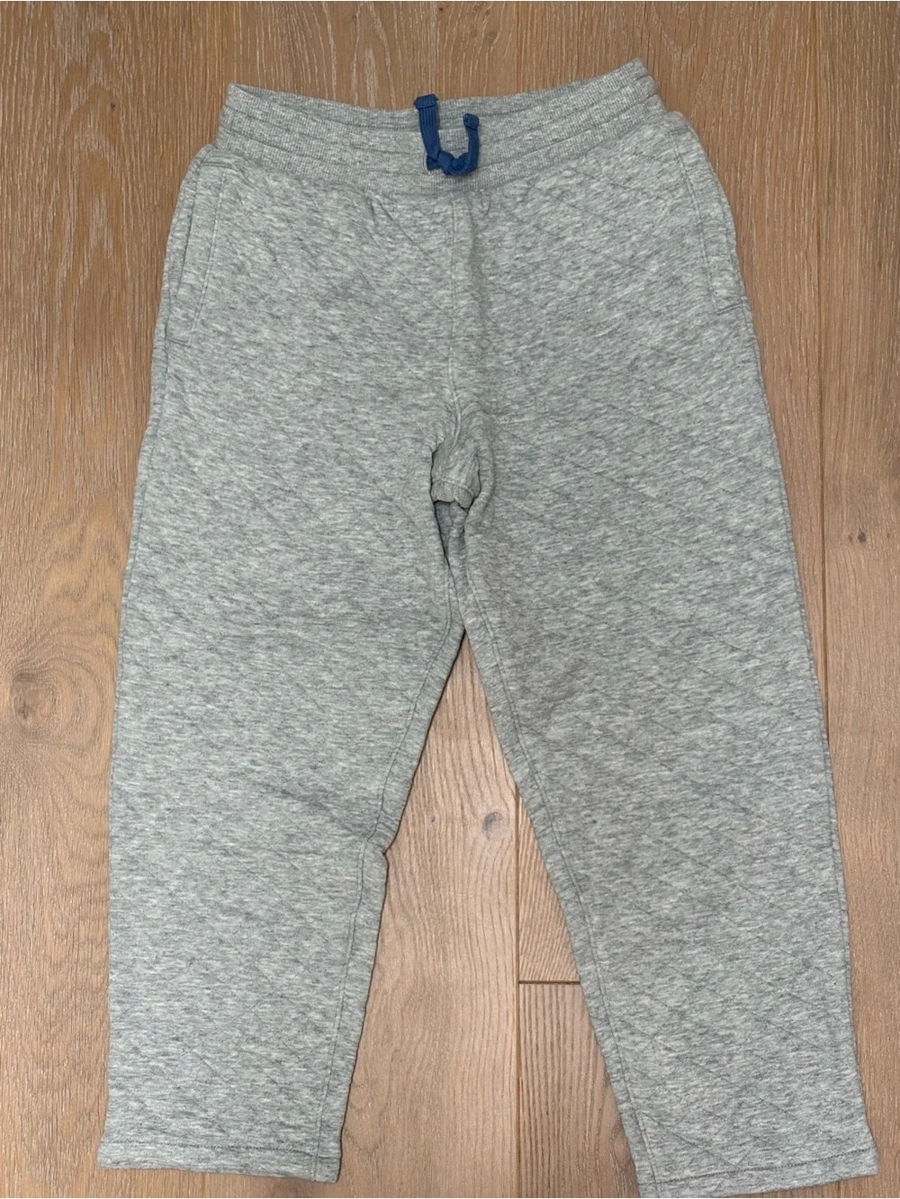 Janie and Jack Gray Jogger Sweatpants with Blue Drawcord